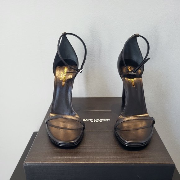 Yves Saint Laurent "Jane 105" black leather sandals - Picture 3 of 8
